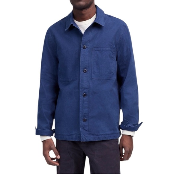 Madewell Overshirt in Garment-Dyed Canvas in Vintage French Blue - Picture 2 of 13